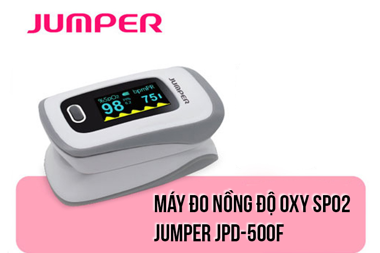 Máy đo nồng độ Oxy máu SPO2 JUMPER JPD-500F - Đo nồng độ oxy - Đo nhịp tim - Kết hợp với App - Tự động tắt khi không sử dụng (Chứng nhận FDA Hoa Kỳ)